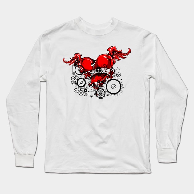 Mechanical heart Long Sleeve T-Shirt by CatCoconut-Art